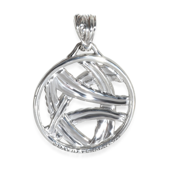 David Yurman Sterling Silver Diamond Papyrus Pendant - Picture 2 of 3